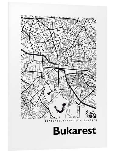 PVC-tavla City map of Bucharest