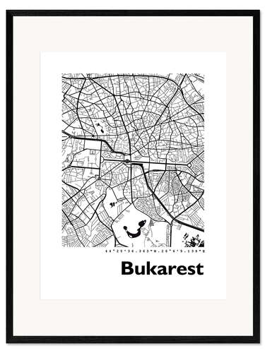 Framed art print City map of Bucharest