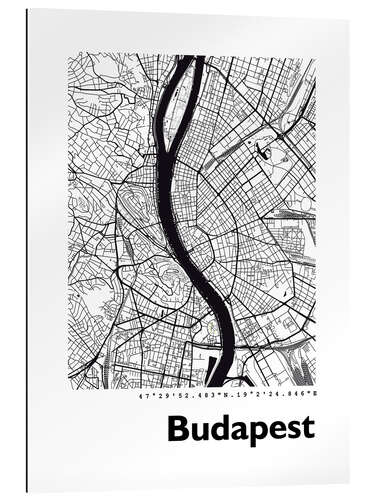 Gallery Print Stadtplan von Budapest