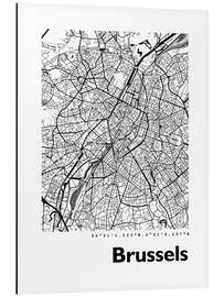 Magnettafel Stadtplan von Brüssel