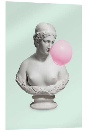 Acrylic print Bust with bubble gum