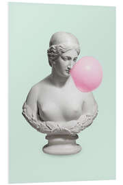 Foam board print Bust with bubble gum