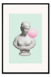 Gerahmter Kunstdruck Büste mit Kaugummi