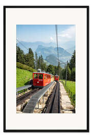 Gerahmter Kunstdruck Steilste Zahnradbahn der Welt am Pilatus
