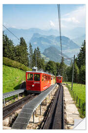 Autocolante decorativo Ferrovia de engrenagem mais íngreme do mundo em Pilatus