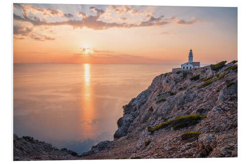 Foam board print Sunrise at the lighthouse in Cala Ratjada