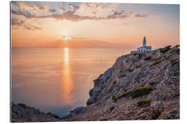 Tableau en plexi-alu Lever de soleil sur le phare de Cala Ratjada