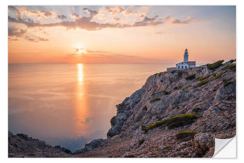 Naklejka na ścianę Sunrise at the lighthouse in Cala Ratjada