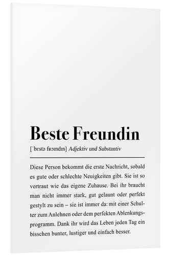 Foam board print Best friend (f.) definition - German