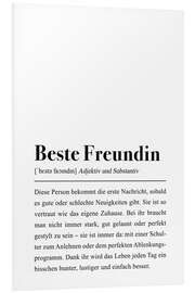 Foam board print Best friend (f.) definition - German