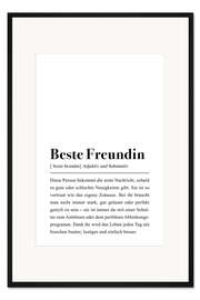 Gerahmter Kunstdruck Beste Freundin Definition