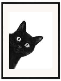 Gerahmter Kunstdruck Schwarze Katze I