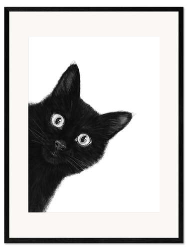 Stampa artistica con cornice Gatto nero