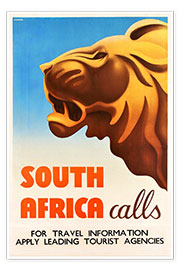 Poster  L&#039;appel de l&#039;Afrique du Sud (anglais) - Vintage Travel Collection