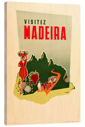 Quadro de madeira Visite Madeira (francês)