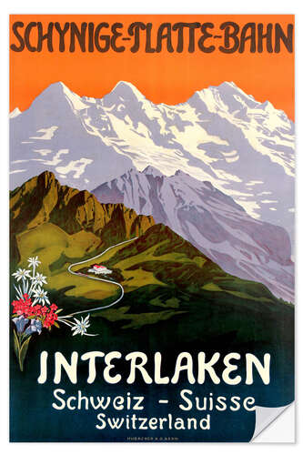 Selvklebende plakat Interlaken