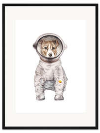 Gerahmter Kunstdruck Laika, der Weltraumhund