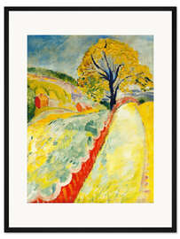 Gerahmter Kunstdruck Der rote Zaun, Gränna