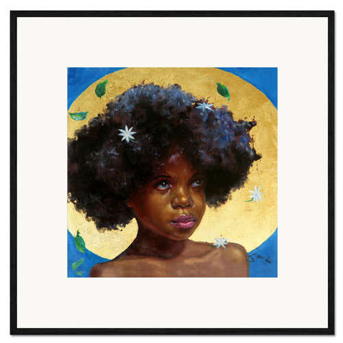 Framed art print Gina with halo