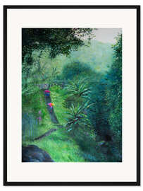 Gerahmter Kunstdruck Eine Treppe im Dschungel