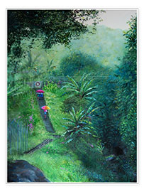 Poster Eine Treppe im Dschungel