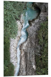 Hartschaumbild Wildwasser Canyon in den Alpen, Österreich