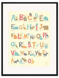 Gerahmter Kunstdruck Retro ABC (Schwedisch)