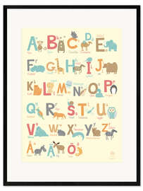 Plakat artystyczny premium w ramie Animal alphabet (Swedish)