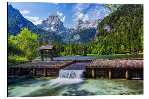 Alubild Idyllischer Bergsee in den Alpen