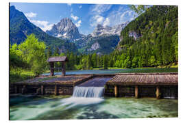 Stampa su alluminio Idilliaco lago di montagna nelle Alpi