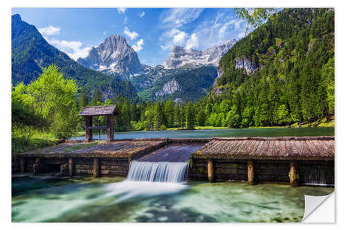 Selvklebende plakat Idyllic mountain lake in the Alps