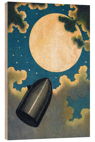 Wood print From the earth to the moon
