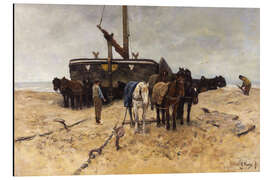 Magnettafel Fischerboot am Strand