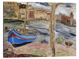 Magnettafel Mediterranes Motiv mit blauem Boot