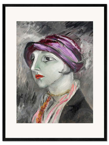 Framed art print The violet hat