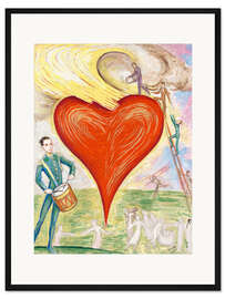 Gerahmter Kunstdruck Ein Herz in Flammen