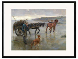 Ingelijste kunstdruk Seaweed Gatherers