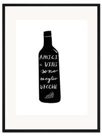 Gerahmter Kunstdruck Amici e vini sono meglio vecchi