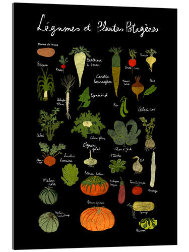 Quadro em acrílico Vegetables black (French)