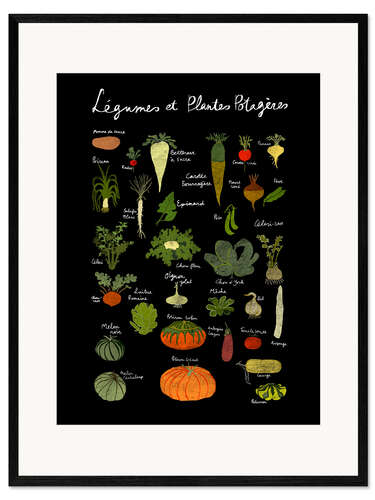 Framed art print Vegetables black (French)