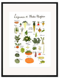 Gerahmter Kunstdruck Gemüsearten (französisch)