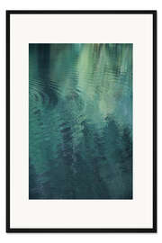 Gerahmter Kunstdruck See im Herbstwald