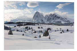 Foam board print A winter morning on the Seiser Alm