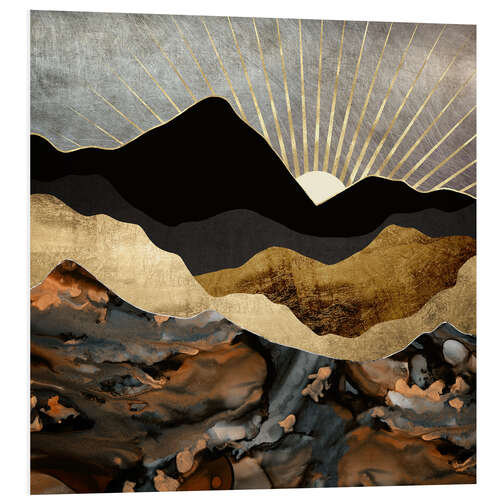 Obraz na PCV Mountain landscape in copper and gold