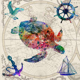 Magnettafel Vintage Schildkröte