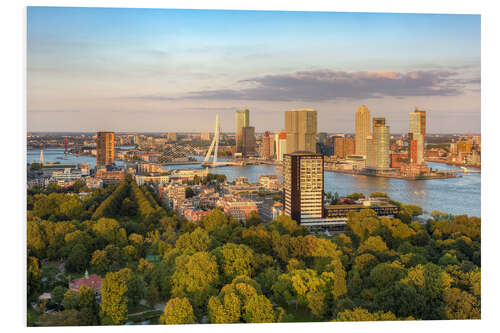 Hartschaumbild Abendsonne über Rotterdam