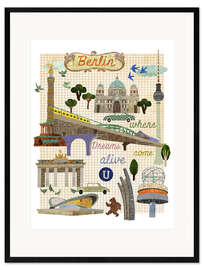 Plakat artystyczny premium w ramie Berlin - where dreams come alive