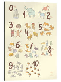 Gallery print Numbered animals (Swedish)