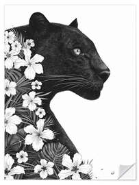 Wall sticker Panther with flowers
