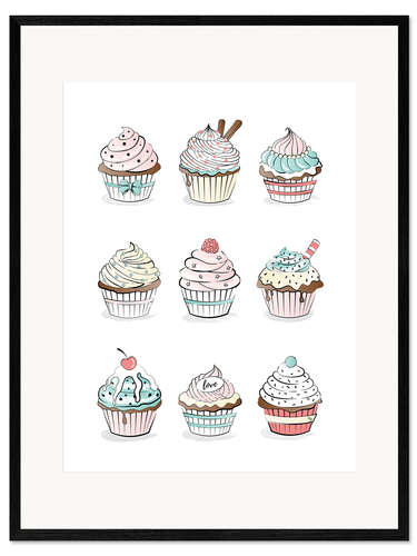 Gerahmter Kunstdruck Cupcakes